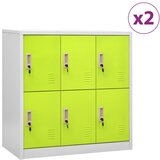 vidaXL omara s ključavnico 2 kosa siva in zelena 90x45x92,5 cm jeklo | Shoptok.si