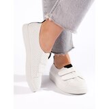 Shelvt Women's white sneakers with velcro | Shoptok.si