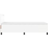 vidaXL postelja s vzmetjo in vzmetnico - bela 100x200 cm iz umetnega usnja. | Shoptok.si