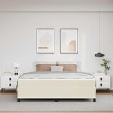  Krevetna konstrukcija s madracem Krema 180 x 200 cm tkanina | shoptok.hr
