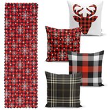 Minimalist Cushion Covers set od 4 božićne jastučnice i gazišta na stolu minimalističke navlake za jastuke pahuljica | shoptok.hr