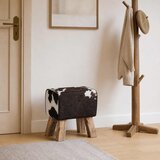  Klupa 40 x 30 x 45 cm Prava koža Crna i bijela Cijene