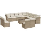 Maison Chic Seti vrtnega pohištva - Vrtna garnitura - Vrtni pohištvo set 14-delna z blazinami bež poli ratan, (21810014) | Shoptok.si