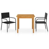  3-dijelni vrtni blagovaonski set crni Cijene