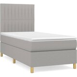 Box spring krevet s madracem svjetlosivi 90x190 cm od tkanine | shoptok.hr