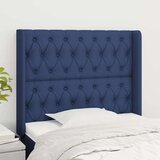  Vzglavje z ušesi modro 103x16x118/128 cm blago, (20794326) Cene