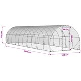  Kokošinjac Srebrna 1000 x 300 x 200 cm Pocinčani čelik | shoptok.hr