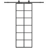  Klizna vrata s priborom crna 76 x 205 cm od ESG stakla | shoptok.hr