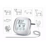  Osvetljen LCD touch kuhinjski termometer -20 do +300°C sonda srebrn | Shoptok.si