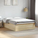 Maison Chic Posteljni okvir - Dvoposteljna postelja - Zakonska postelja sonoma hrast 150x200 cm inženirski les-J15403, (21769174) | Shoptok.si