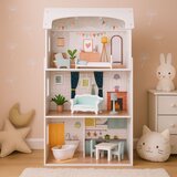ECO TOYS kućica za lutke Alice – 3 kata, 4 sobe i 9 komada namještaja | shoptok.hr