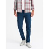 Ombre Men's STRAIGHT LEG cargo pants with zippered pockets - dark blue | shoptok.hr