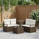  Set sofe 6 kom. Smeđa i krem bijela Poli Rattan i čelik | shoptok.hr