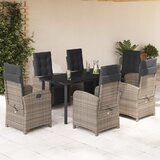  7-dijelni vrtni blagovaonski set sivi od poliratana Siva Dužina stola 160 cm | shoptok.hr