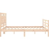 vidaXL Okvir kreveta s uzglavljem 160 x 200 cm od masivnog drva | shoptok.hr