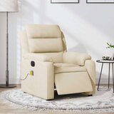 vidaXL Električni masažni stol krem blago | Shoptok.si