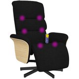  Masažni naslonjač od tkanine s osloncem za noge crni | shoptok.hr