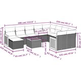 vidaXL 11-dijelni set vrtnih sofa od poliratana s jastucima crni | shoptok.hr