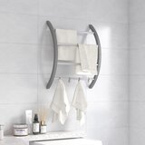vidaXL Stalak za ručnike s kukama srebrni 56 x 16 x 72 cm aluminijski Cijene