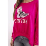 Kesi Women's blouse with eagle and Canyon inscription fuchsia | Shoptok.si