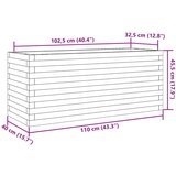  Vrtna sadilica voštano smeđa 110x40x45 5 cm masivna borovina | shoptok.hr