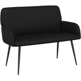  Dvosjed s metalnim nogama 2-sjedalo Crna Umjetna koža | shoptok.hr