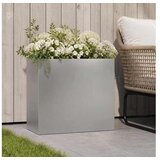 vidaXL Vrtna saksija Srebrna 50 x 20 x 40 cm Nehrđajući čelik - Nehrđajući čelik 50 x 20 x 40 cm 1 | shoptok.hr