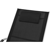  Ležaljka za sunčanje s jastukom od aluminija i tekstilena crna | shoptok.hr