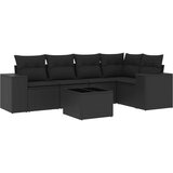  The Living Store Vrtna sedežna garnitura 6-delna z blazinami črna poli ratan - Vrtna Sedežna Garniture, (21461314) | Shoptok.si