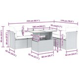 vidaXL 7-dijelni set vrtnih sofa od poliratana s jastucima smeđi | shoptok.hr