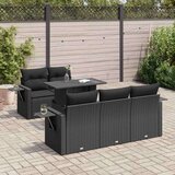 vidaXL 6-dijelni set vrtnih sofa s jastucima crni od poliratana | shoptok.hr