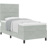 vidaXL Box Spring Krevet s Madracem Svijetlo Siva 80x200 cm Baršun | shoptok.hr