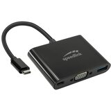 GEMBIRD EUROPE USB adapter kabl Type-C 3u1, SPEEDLINK 3in1 USB-C to VGA, USB, USB-C Adapter, HQ, SL-180027-BK Cijene