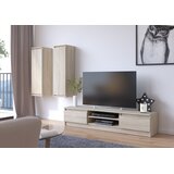 AKORD Clp Dnevnosobni Sestav, Tv Omarica In 2 Stenske Vitrine, Hrast Sonoma, (5000331873) | Shoptok.si