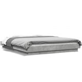  The Living Store Posteljni okvir z LED lučkami betonsko siv 150x200 cm inž. les - Posteljni Okvir, (21495762) | Shoptok.si