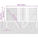 vidaXL varnostna mreža z 13 stebrički 0.8x25 m pocinkanega jekla | Shoptok.si