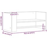 vidaXL Stenska polica siva sonoma 70,5x35x30,5 cm inženirski les | Shoptok.si