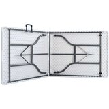 In Sklopivi vrtni stol s 2 klupe 180 cm čelik i HDPE bijeli | shoptok.hr