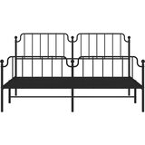 Metalni okvir kreveta s uzglavljem i podnožjem crni 183x213 cm | Shoptok.si