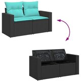  Vrtna garnitura - 9-dijelni set vrtnih sofa s jastucima crni od poliratana - Crna sa spremištem 1 | shoptok.hr
