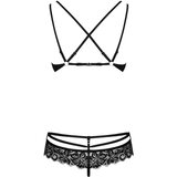 Obsessive 860-SET-1 - Komplet čipkastega modrčka z naramnicami (črna) | Shoptok.si