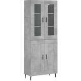 vidaXL Visoka komoda betonsko siva 69,5x34x180 cm inženirski les, (20805893) | Shoptok.si