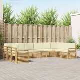  Set vanjskih sofa 10 pcs Bijela i krem 363 x 190 x 73 cm | shoptok.hr