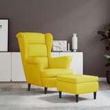 vidaXL fotelj s stolčkom gorčično rumen žamet | Shoptok.si