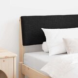 vidaXL Tapecirano vzglavje Črna 90 cm Masivno borovo les | Shoptok.si