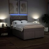  Krevet s oprugama i madracem smeđesivi 140 x 190 cm od tkanine | shoptok.hr
