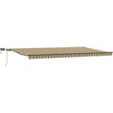 vidaXL Ročna Retraktabilna Tenda z LED Zelena in Rumena 600x300 cm, Tenda za zamenjavo blaga za okvir 6x3 m Zelena in Rumena | Shoptok.si