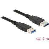 Delock USB kabel USB 3.2 gen. 1 (USB 3.0) USB-A vtič\, USB-A vtič 2.00 m črna pozlačeni konektorji 85062, (20416421) | Shoptok.si
