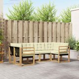  Set vanjskih sofa 6 kom. Bijela i krem Smeđa 245 x 126,5 x 73 cm | shoptok.hr