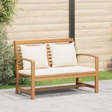  Klupa s jastukom Smeđa i krem 110 x 66 x 76 cm Čvrsto teak drvo | Eponuda.ba